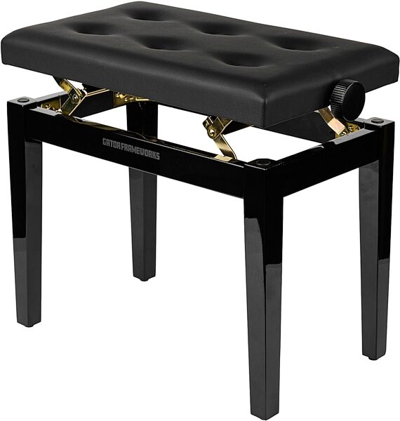 open zoom image for Gator Deluxe Height Adjustable Piano Bench, Black, Action Position Back