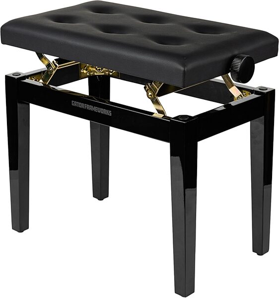 open zoom image for Gator Deluxe Height Adjustable Piano Bench, Black, Action Position Back