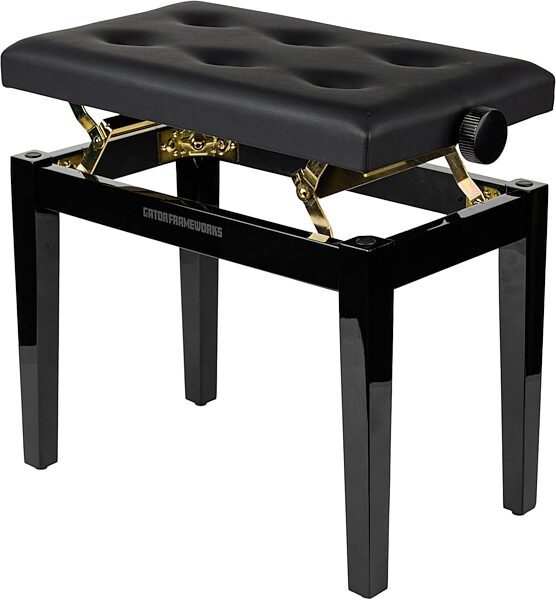open zoom image for Gator Deluxe Height Adjustable Piano Bench, Black, Action Position Back