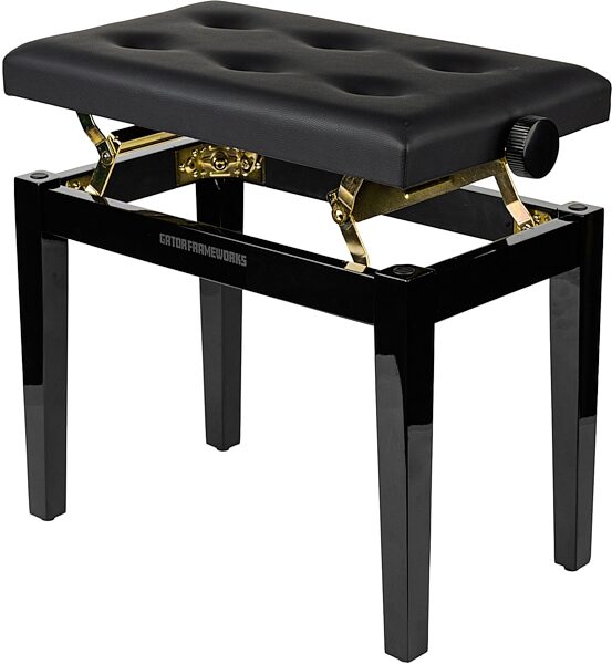 open zoom image for Gator Deluxe Height Adjustable Piano Bench, Black, Action Position Back
