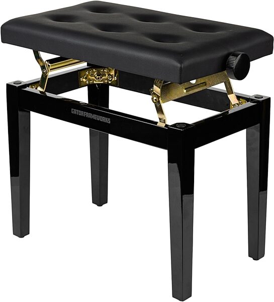 open zoom image for Gator Deluxe Height Adjustable Piano Bench, Black, Action Position Back