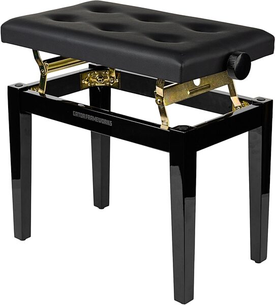 open zoom image for Gator Deluxe Height Adjustable Piano Bench, Black, Action Position Back
