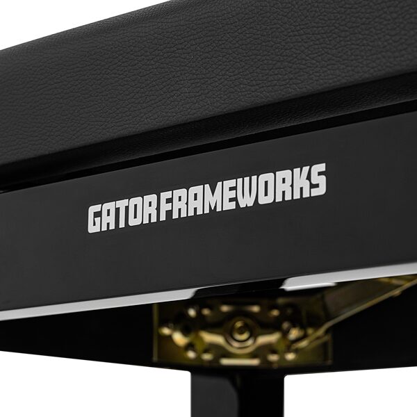 open zoom image for Gator Deluxe Height Adjustable Piano Bench, Black, Action Position Back