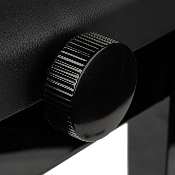 open zoom image for Gator Deluxe Height Adjustable Piano Bench, Black, Action Position Back