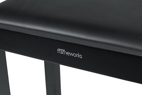 open zoom image for Gator Frameworks Wooden Piano Bench, Black, Action Position Front