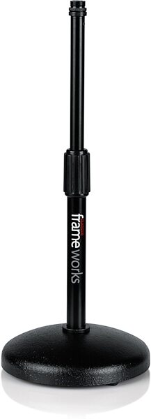 open zoom image for Gator GFW-MIC-0501 Round Base Desktop Microphone Stand, New, Action Position Front