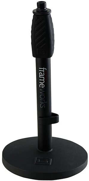 open zoom image for Gator Frameworks GFW-MIC-0601 Desktop Round Base Microphone Stand, New, Action Position Back