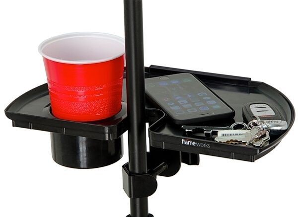 open zoom image for Gator GFW-MICACCTRAY Microphone Stand Accessory Tray with Drink Holder, New, Back