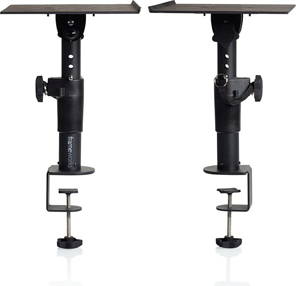 open zoom image for Gator GFWSPKSTMNDSKCMP Clamp-On Desktop Monitor Stands, Pair, New, Pair