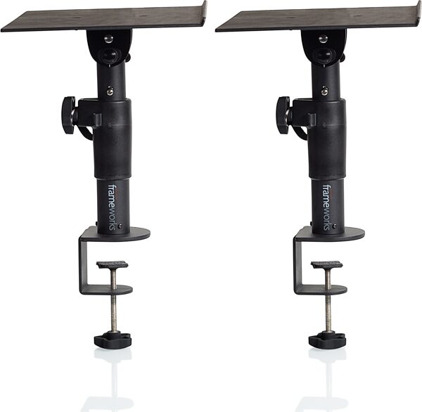 open zoom image for Gator GFWSPKSTMNDSKCMP Clamp-On Desktop Monitor Stands, Pair, New, Pair