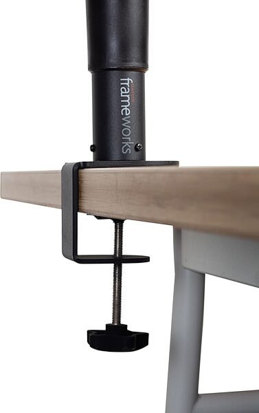 open zoom image for Gator GFWSPKSTMNDSKCMP Clamp-On Desktop Monitor Stands, Pair, New, Detail