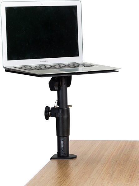 open zoom image for Gator GFWSPKSTMNDSKCMP Clamp-On Desktop Monitor Stands, Pair, New, As Laptop Stand