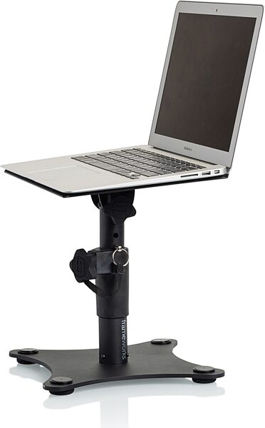 open zoom image for Gator GFWSPKSTMNDSK Desktop Studio Monitor Stands, Pair, Open Box (Like New), Action Position Side