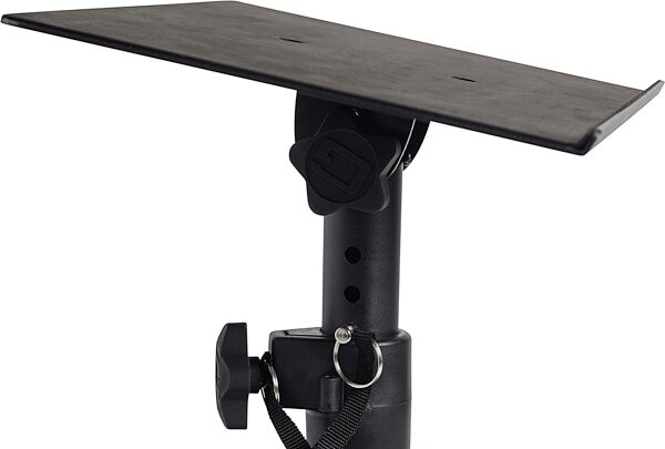open zoom image for Gator GFWSPKSTMNDSK Desktop Studio Monitor Stands, Pair, Open Box (Like New), Action Position Side