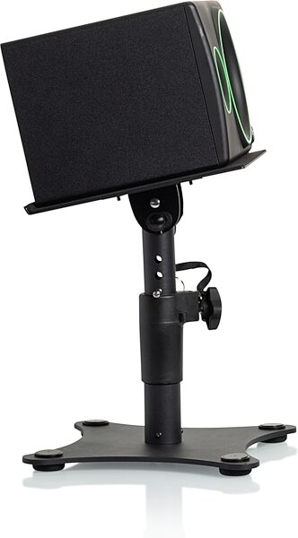 open zoom image for Gator GFWSPKSTMNDSK Desktop Studio Monitor Stands, Pair, Open Box (Like New), Action Position Side