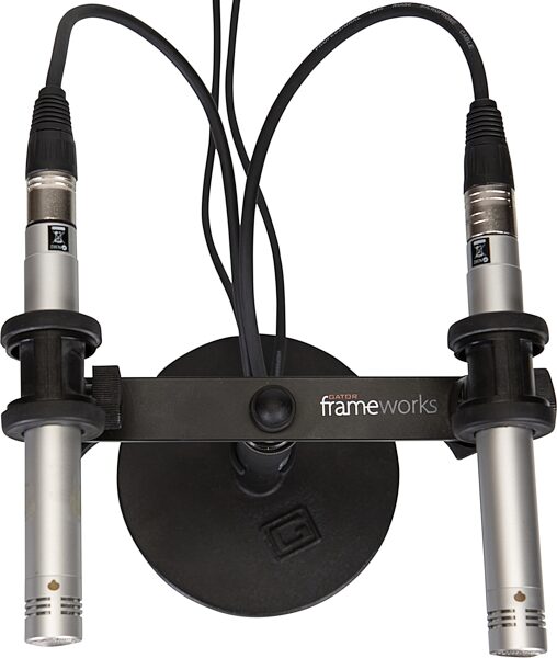 open zoom image for Gator GFWMIC1TO2 Frameworks 1-To-2 Stereo Mic Mount Bar, New, Action Position Side