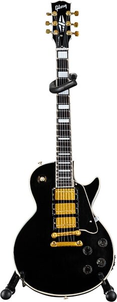 open zoom image for Gibson Axe Heaven Mini Replica Guitars, Les Paul Custom Ebony, Action Position Front