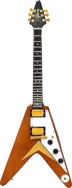 open zoom image for Gibson Axe Heaven Mini Replica Guitars, '58 Korina Flying V, Action Position Front
