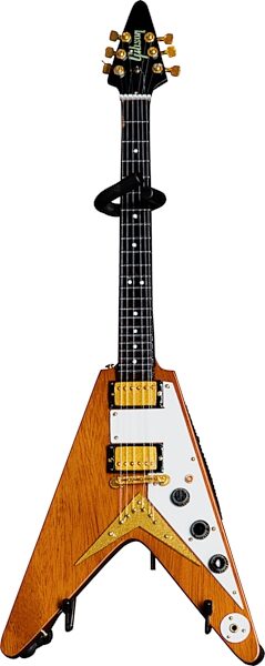 open zoom image for Gibson Axe Heaven Mini Replica Guitars, '58 Korina Flying V, Action Position Front