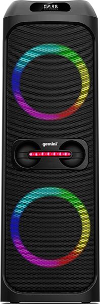 open zoom image for Gemini GHK-2800 Bluetooth Speaker System with LED Party Lighting, New, Action Position Back