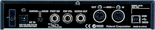 open zoom image for Roland GI20 GK MIDI Interface with USB MIDI, Rear