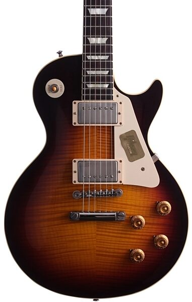 open zoom image for Gibson 1959 Les Paul Reissue Electric Guitar (with Case), Faded Tobacco - Body Closeup