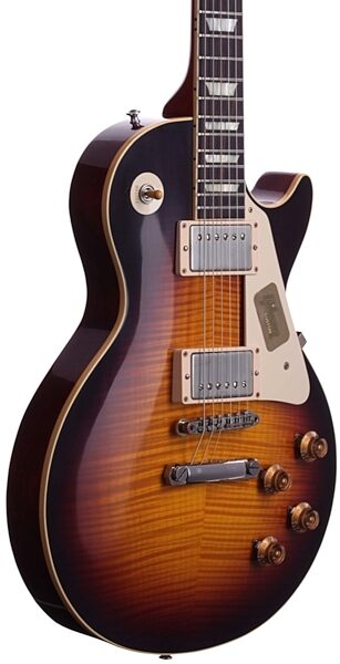 open zoom image for Gibson 1959 Les Paul Reissue Electric Guitar (with Case), Faded Tobacco - Body Side Closeup