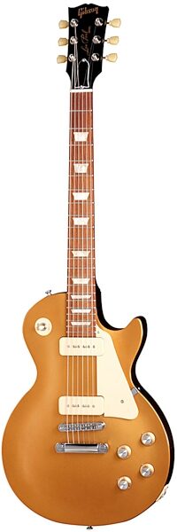 open zoom image for Gibson 1960s Les Paul Studio Tribute Dark Back Electric Guitar with Gig Bag, Satin Gold
