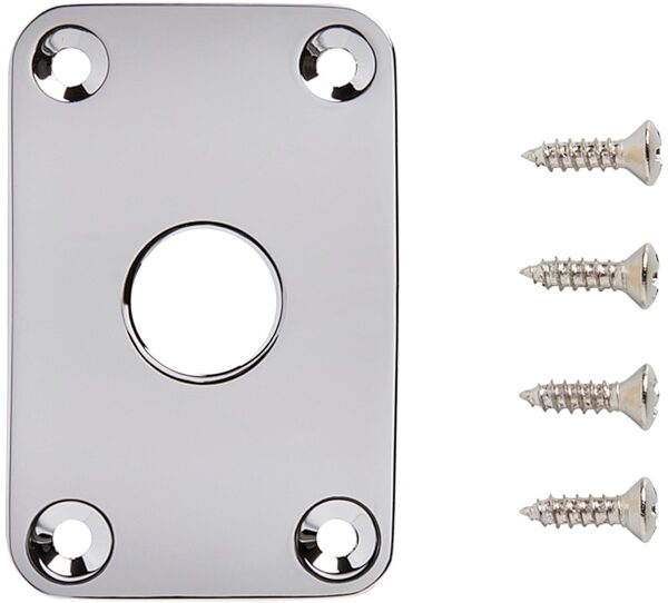 open zoom image for Gibson Explorer Metal Jack Plate, Chrome, view