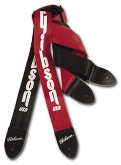 open zoom image for Gibson 2-Inch Safety Guitar Strap, Black Gibson Logo