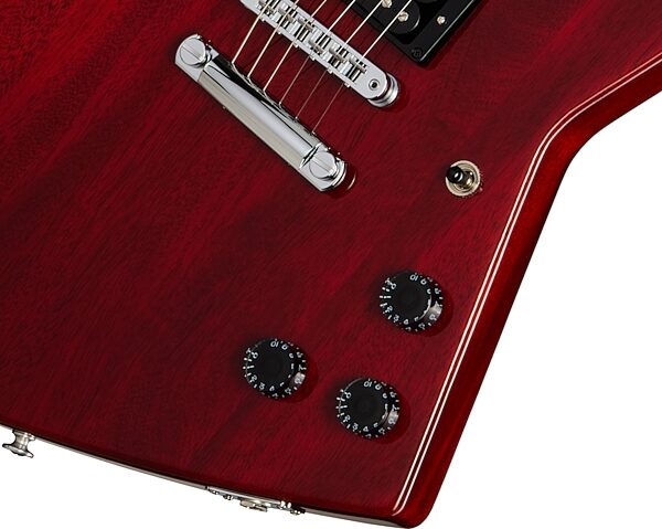 open zoom image for Gibson '80s Explorer Electric Guitar (with Case), Cherry, Action Position Back