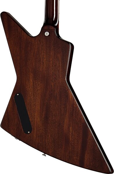 open zoom image for Gibson '70s Explorer Electric Guitar (with Case), Dark Walnut, Action Position Back