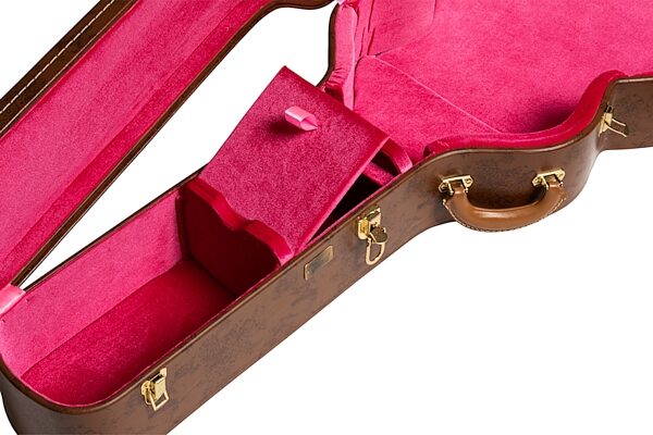 open zoom image for Gibson Lifton Historic Hard Case for SJ-200 Guitar, Brown and Pink, Action Position Back
