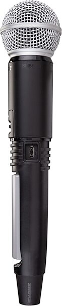 open zoom image for Shure GLXD2+/B87A Handheld Wireless Beta87A Microphone Transmitter, Band Z3 (2.4/5.8 GHz), Action Position Back