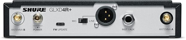 open zoom image for Shure GLXD4R+ Digital Wireless Rackmount Receiver, Band Z3 (2.4/5.8 GHz), Open Box (Like New), Action Position Back