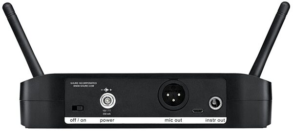 open zoom image for Shure GLXD24/B58 Handheld Digital Wireless Beta58 Microphone System, Receiver Rear