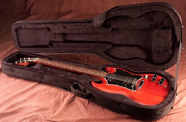 open zoom image for Gator GLSG Lightweight SG Electric Guitar Case, In Use 2