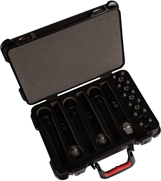 open zoom image for Gator GM-6W-TSA ATA 6 Microphone Case, In Use - Open