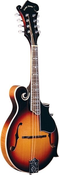open zoom image for Gold Tone GM-35 F-Style Mandolin (with Case), New, Angled Front