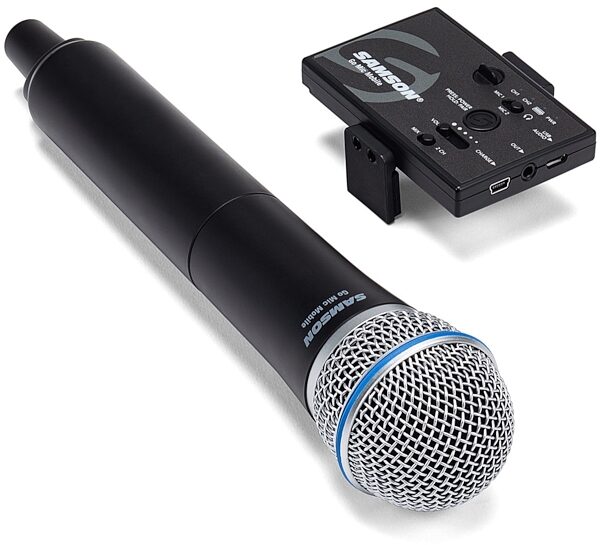 open zoom image for Samson Go Mic Mobile Receiver with Q8 Dynamic Handheld Microphone and Transmitter, New, Main