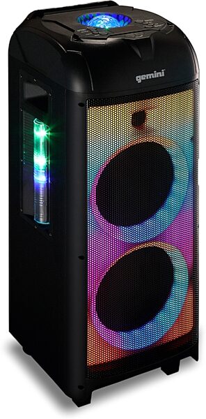 open zoom image for Gemini GPLT-360 Battery-Powered Bluetooth Speaker System with LED Lights (1000 Watts), New, Action Position Back