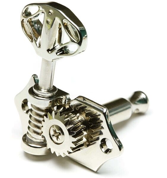 open zoom image for Graph Tech Ratio Open Back Skeleton Button Guitar Tuners (3+3), Nickel, Action Position Back