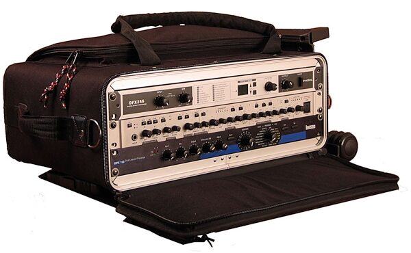open zoom image for Gator GRBW3U Rolling 3-Space Rack Bag with Handle, Open View 1
