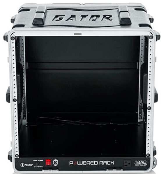 open zoom image for Gator GRR-10PLUS 10U Powered Rolling Rack, New, Action Position Back