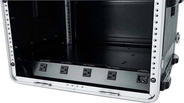 open zoom image for Gator GRR-10PLUS 10U Powered Rolling Rack, New, Action Position Back