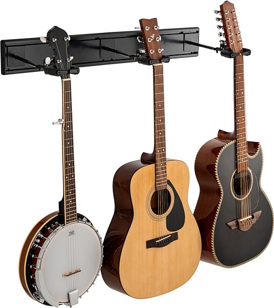 open zoom image for Hercules GSP403SB 3-Guitar Wall Rack, New, Action Position Back