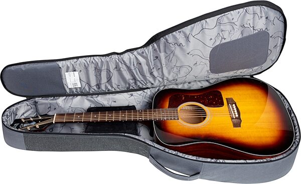 open zoom image for Gator Someone Somewhere Core Dreadnought Acoustic Guitar Gig Bag, Gray, GSSC-DREADGRY, Action Position Back