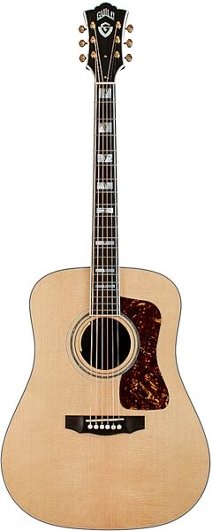 open zoom image for Guild D-55E Acoustic-Electric Guitar, Natural, with Case, Action Position Back
