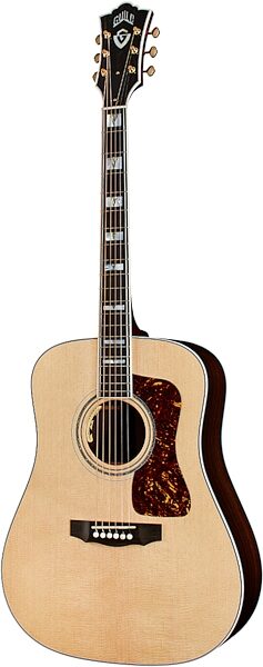 open zoom image for Guild D-55E Acoustic-Electric Guitar, Natural, with Case, Action Position Back