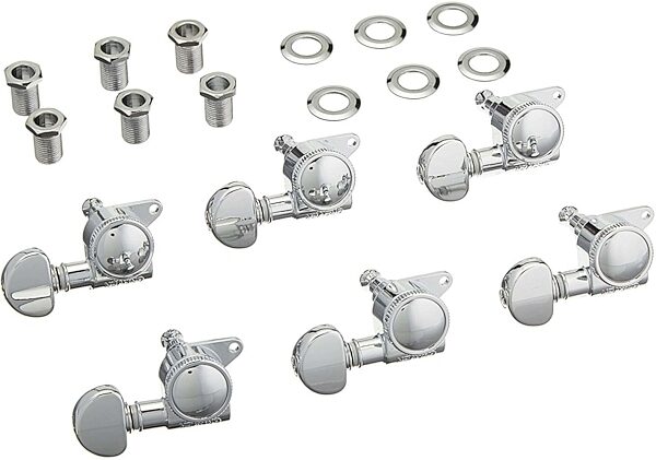 open zoom image for Grover 505 Series Mini Roto-Grip Locking Rotomatic Tuning Machines, Chrome, 505C6, 6 In-Line, Action Position Back